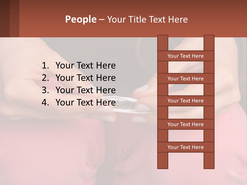 A Woman Holding A Cigarette In Her Hands PowerPoint Template