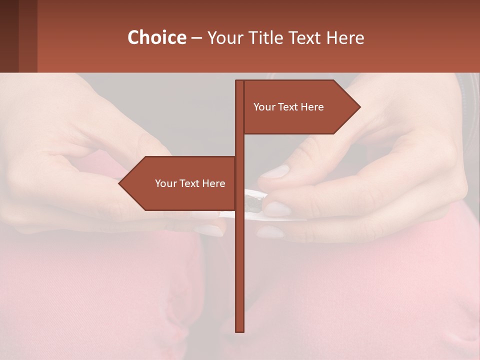 A Woman Holding A Cigarette In Her Hands PowerPoint Template