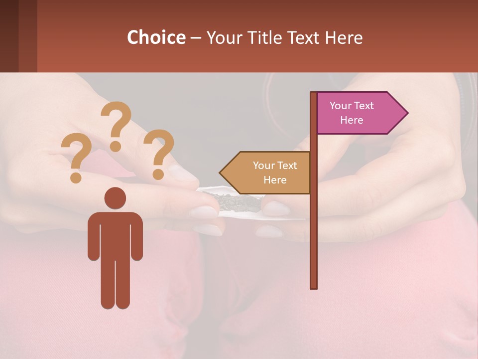 A Woman Holding A Cigarette In Her Hands PowerPoint Template