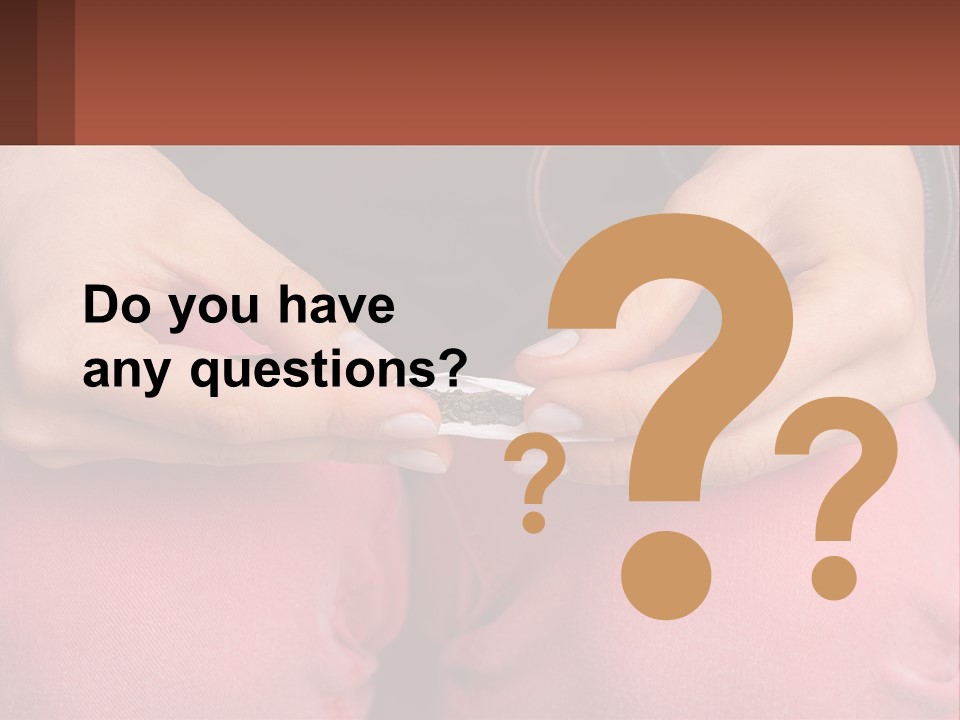 A Woman Holding A Cigarette In Her Hands PowerPoint Template