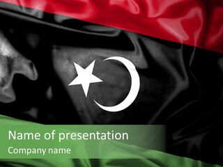 A Flag With A Star And Crescent On It PowerPoint Template