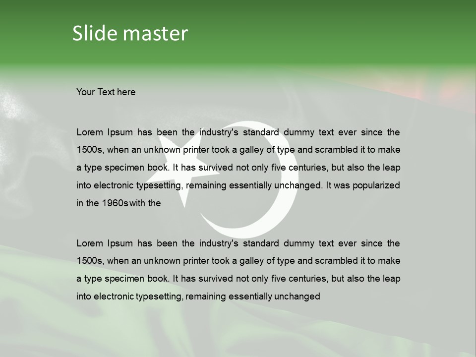 A Flag With A Star And Crescent On It PowerPoint Template