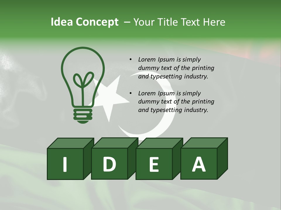 A Flag With A Star And Crescent On It PowerPoint Template