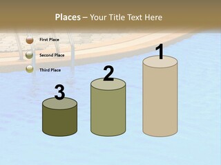 A Blue Swimming Pool With A Metal Hand Rail PowerPoint Template