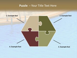 A Blue Swimming Pool With A Metal Hand Rail PowerPoint Template