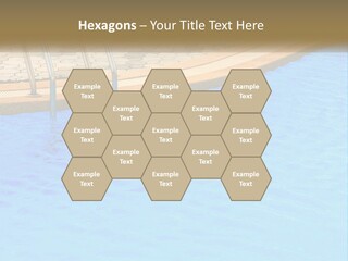 A Blue Swimming Pool With A Metal Hand Rail PowerPoint Template