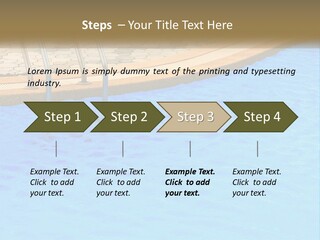 A Blue Swimming Pool With A Metal Hand Rail PowerPoint Template