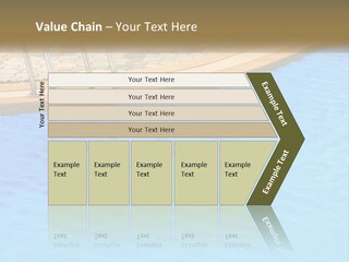 A Blue Swimming Pool With A Metal Hand Rail PowerPoint Template