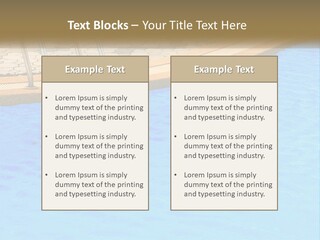 A Blue Swimming Pool With A Metal Hand Rail PowerPoint Template