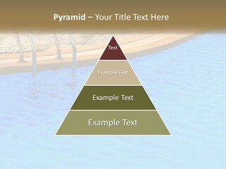 A Blue Swimming Pool With A Metal Hand Rail PowerPoint Template