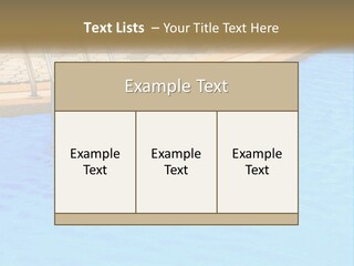 A Blue Swimming Pool With A Metal Hand Rail PowerPoint Template