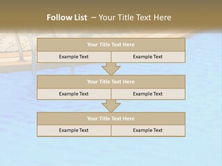 A Blue Swimming Pool With A Metal Hand Rail PowerPoint Template
