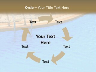 A Blue Swimming Pool With A Metal Hand Rail PowerPoint Template