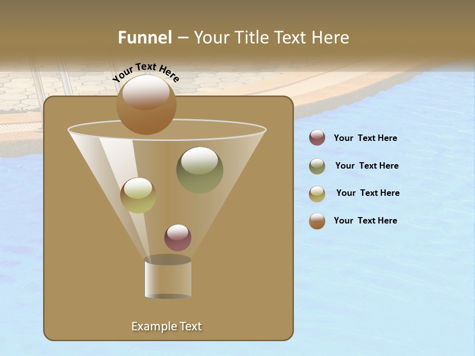 A Blue Swimming Pool With A Metal Hand Rail PowerPoint Template