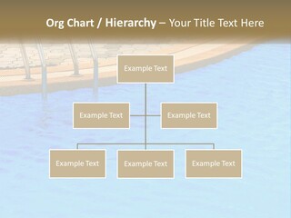 A Blue Swimming Pool With A Metal Hand Rail PowerPoint Template