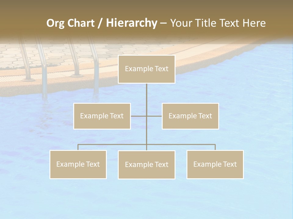 A Blue Swimming Pool With A Metal Hand Rail PowerPoint Template