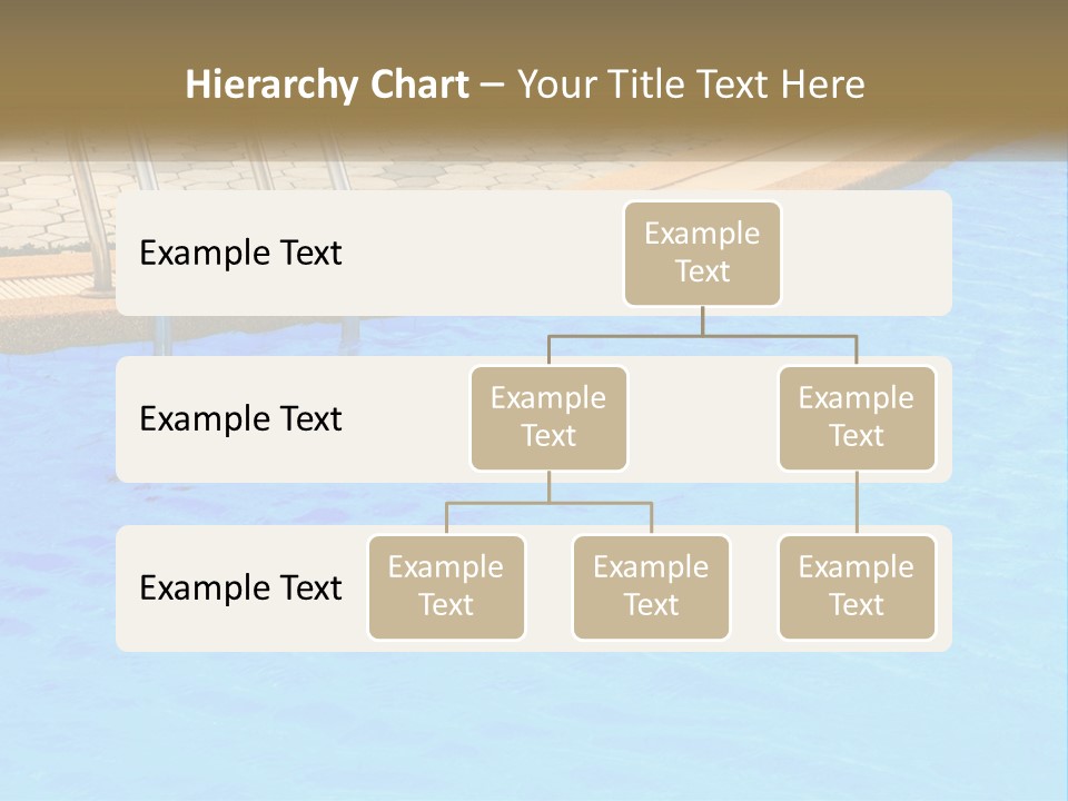 A Blue Swimming Pool With A Metal Hand Rail PowerPoint Template