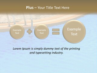 A Blue Swimming Pool With A Metal Hand Rail PowerPoint Template