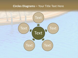 A Blue Swimming Pool With A Metal Hand Rail PowerPoint Template