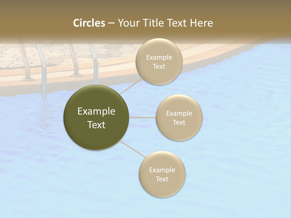 A Blue Swimming Pool With A Metal Hand Rail PowerPoint Template