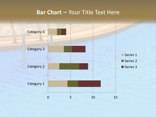 A Blue Swimming Pool With A Metal Hand Rail PowerPoint Template