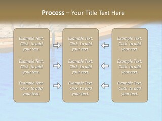 A Blue Swimming Pool With A Metal Hand Rail PowerPoint Template