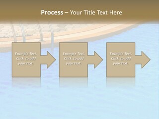 A Blue Swimming Pool With A Metal Hand Rail PowerPoint Template