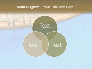 A Blue Swimming Pool With A Metal Hand Rail PowerPoint Template