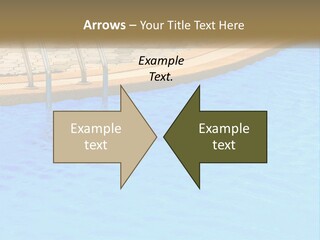 A Blue Swimming Pool With A Metal Hand Rail PowerPoint Template