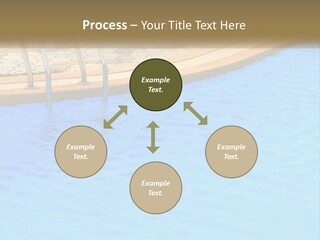 A Blue Swimming Pool With A Metal Hand Rail PowerPoint Template