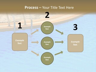 A Blue Swimming Pool With A Metal Hand Rail PowerPoint Template