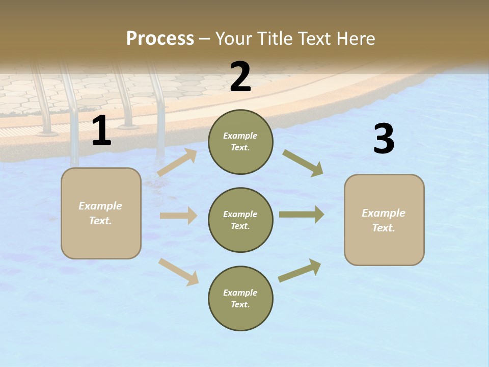 A Blue Swimming Pool With A Metal Hand Rail PowerPoint Template