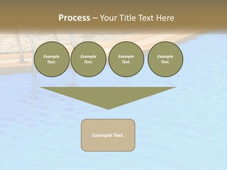 A Blue Swimming Pool With A Metal Hand Rail PowerPoint Template