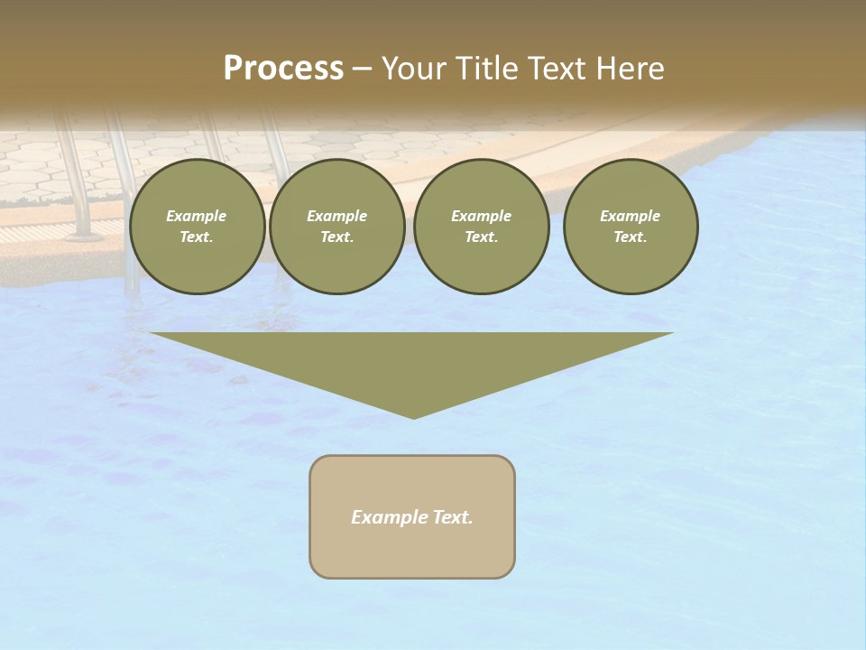 A Blue Swimming Pool With A Metal Hand Rail PowerPoint Template