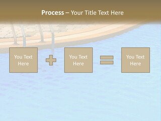 A Blue Swimming Pool With A Metal Hand Rail PowerPoint Template