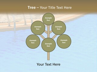 A Blue Swimming Pool With A Metal Hand Rail PowerPoint Template