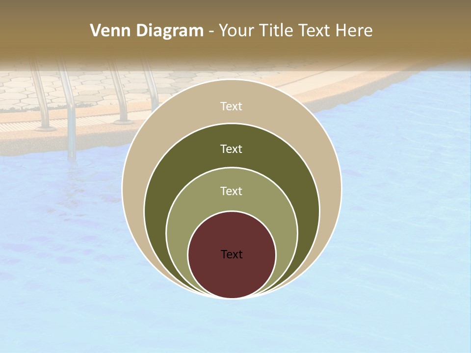 A Blue Swimming Pool With A Metal Hand Rail PowerPoint Template