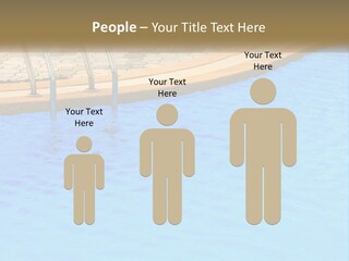 A Blue Swimming Pool With A Metal Hand Rail PowerPoint Template