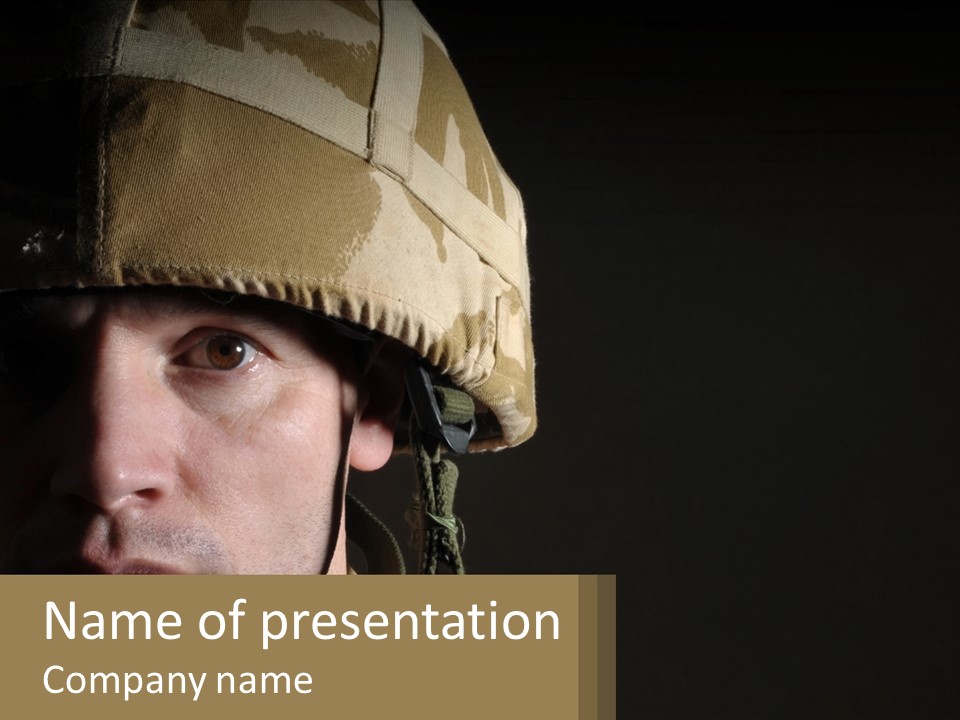 A Man In A Military Uniform Is Looking At The Camera PowerPoint Template