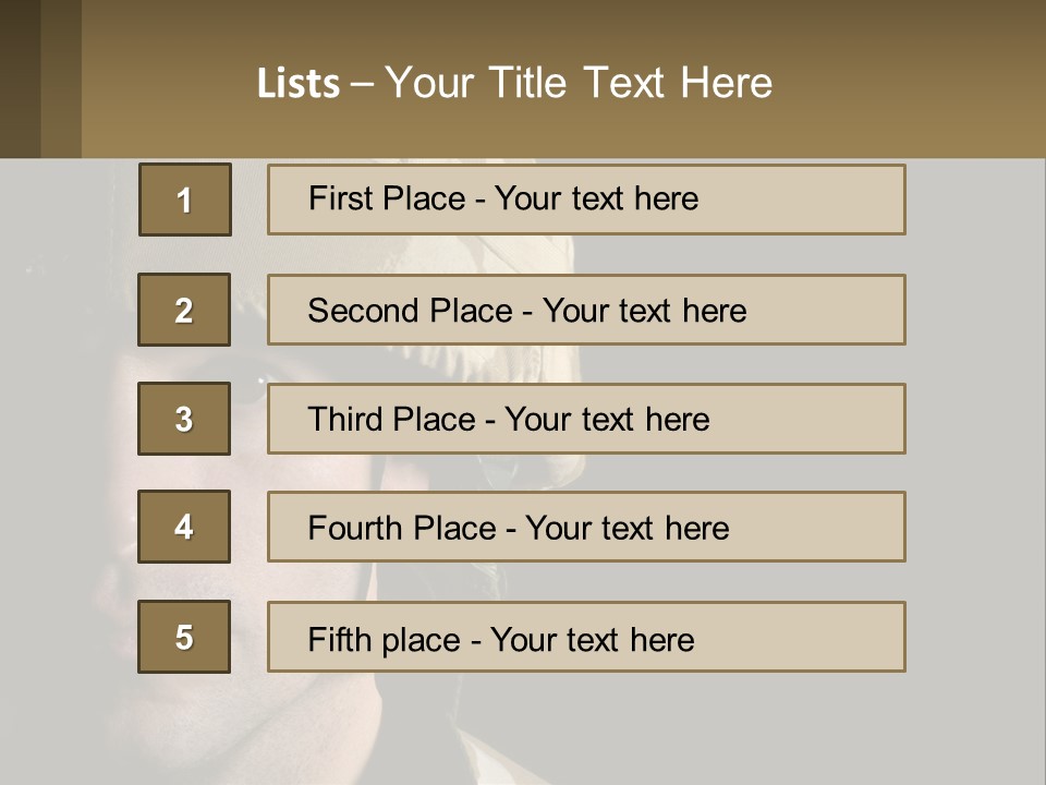 A Man In A Military Uniform Is Looking At The Camera PowerPoint Template
