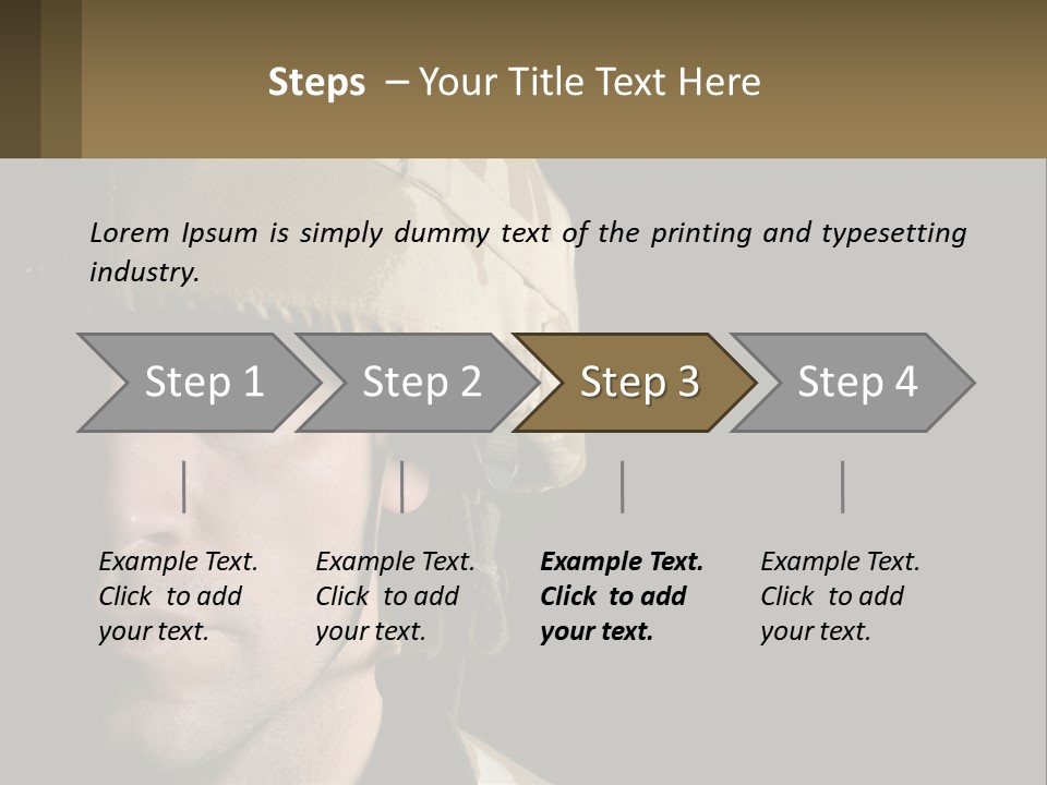 A Man In A Military Uniform Is Looking At The Camera PowerPoint Template