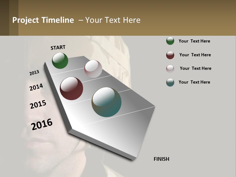 A Man In A Military Uniform Is Looking At The Camera PowerPoint Template