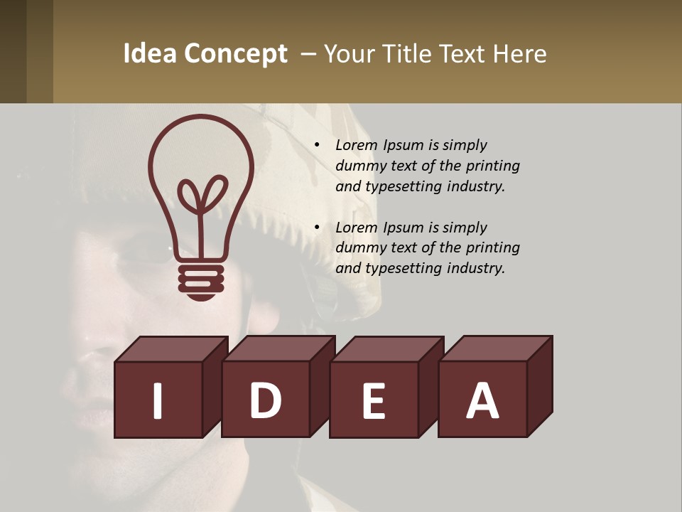 A Man In A Military Uniform Is Looking At The Camera PowerPoint Template