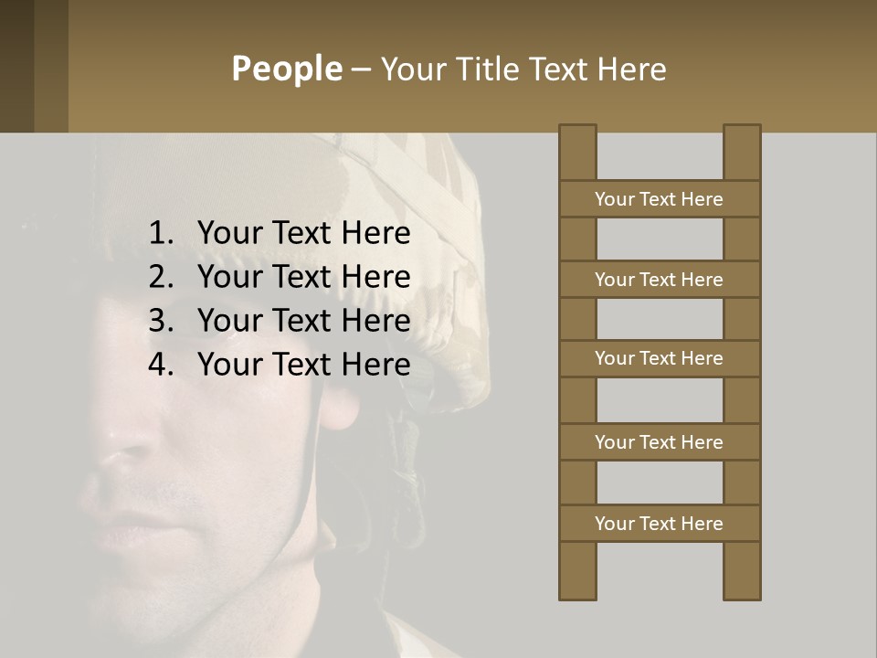 A Man In A Military Uniform Is Looking At The Camera PowerPoint Template