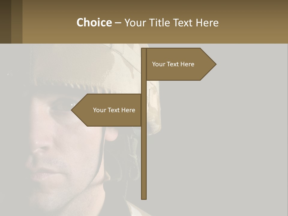 A Man In A Military Uniform Is Looking At The Camera PowerPoint Template
