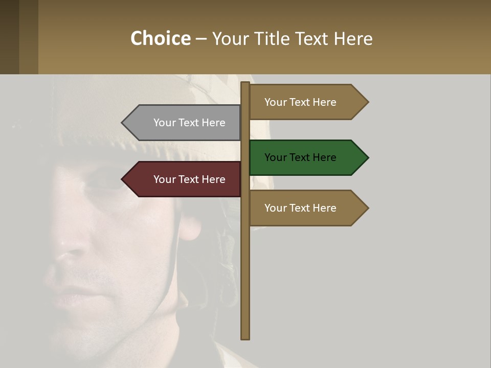 A Man In A Military Uniform Is Looking At The Camera PowerPoint Template