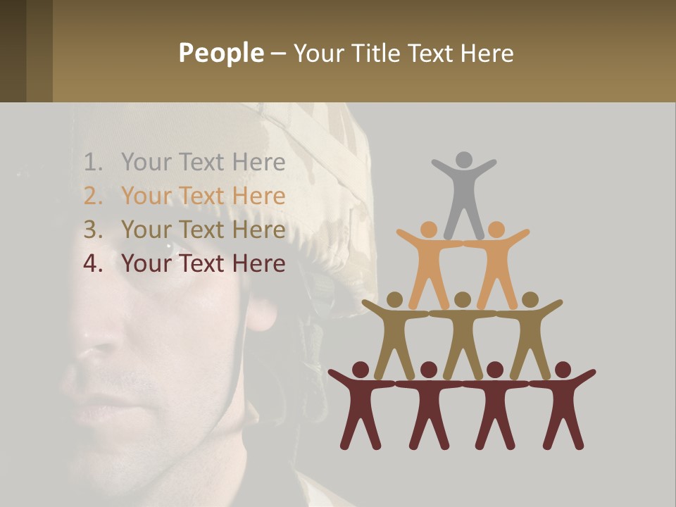 A Man In A Military Uniform Is Looking At The Camera PowerPoint Template