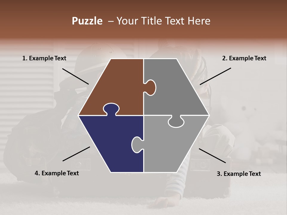 Two Children In Hats Sitting On A Suitcase PowerPoint Template