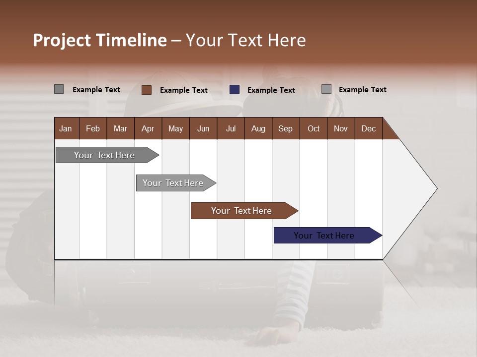 Two Children In Hats Sitting On A Suitcase PowerPoint Template