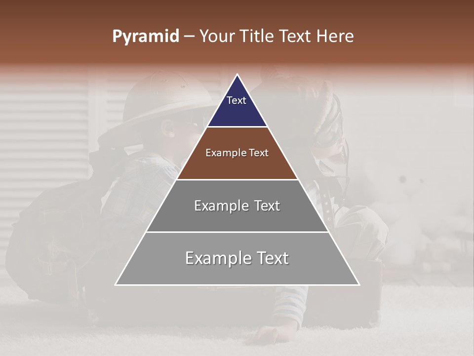 Two Children In Hats Sitting On A Suitcase PowerPoint Template